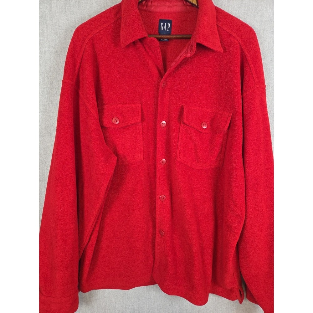 GAP Men's Bright Red Casual Button-Down Shirt